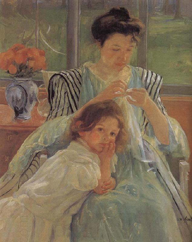 Mary Cassatt The young mother is sewing China oil painting art